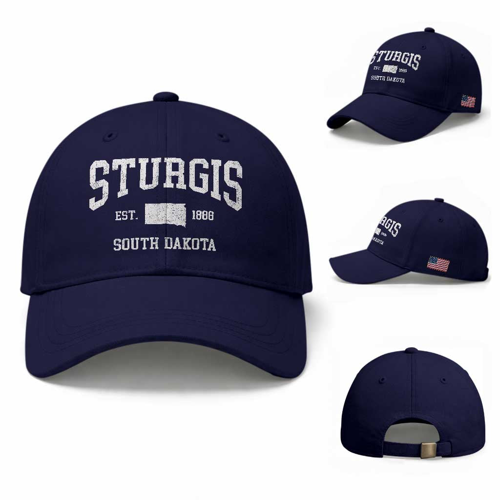 Sturgis South Dakota Est 1888 Baseball Cap Vintage SD State Map Pride