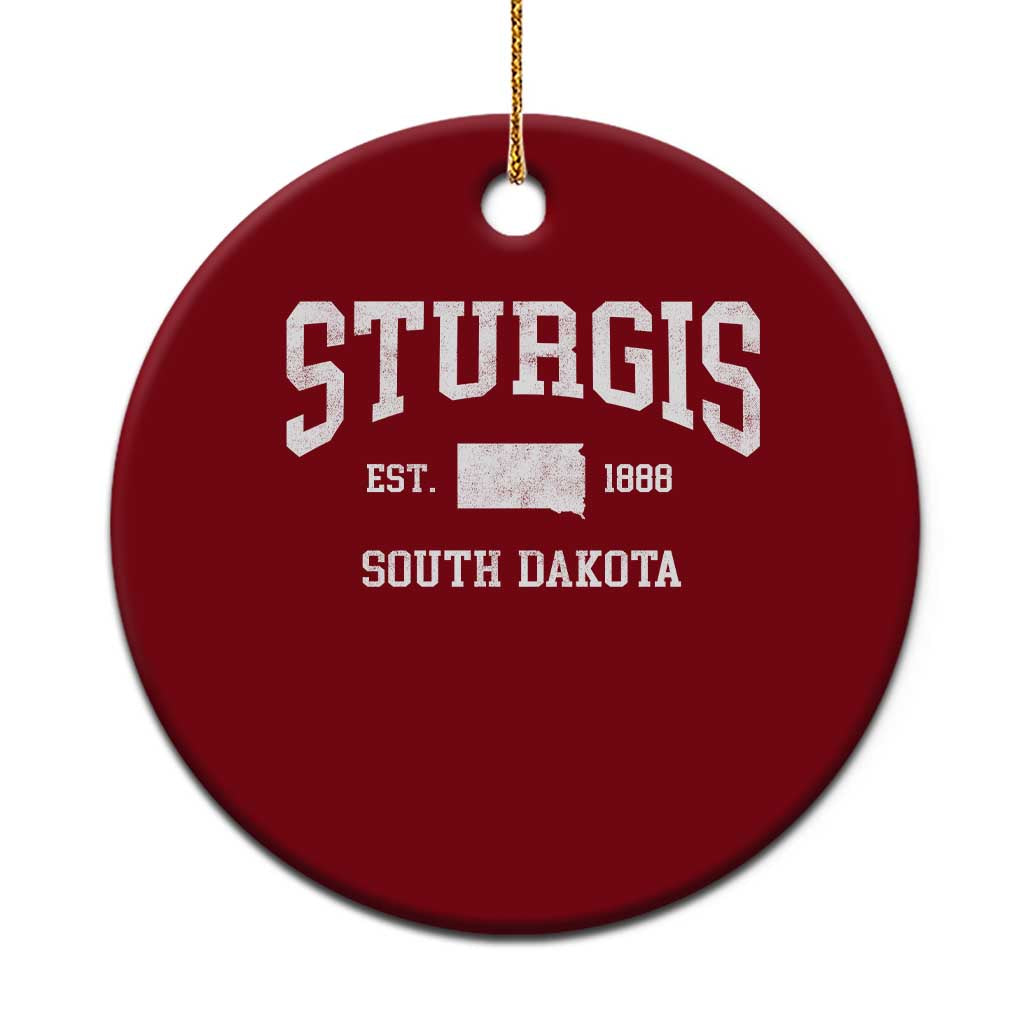 Sturgis South Dakota Est 1888 Ceramic Ornament Vintage SD State Map Pride