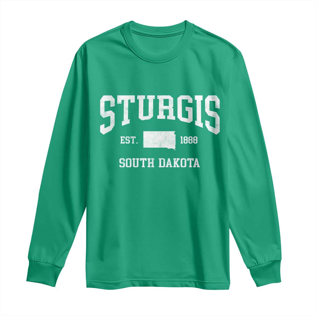 Sturgis South Dakota Est 1888 Long Sleeve Shirt Vintage SD State Map Pride