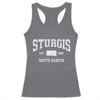 Sturgis South Dakota Est 1888 Racerback Tank Top Vintage SD State Map Pride