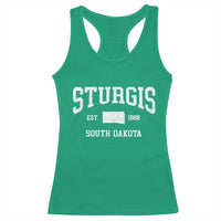 Sturgis South Dakota Est 1888 Racerback Tank Top Vintage SD State Map Pride