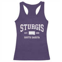 Sturgis South Dakota Est 1888 Racerback Tank Top Vintage SD State Map Pride