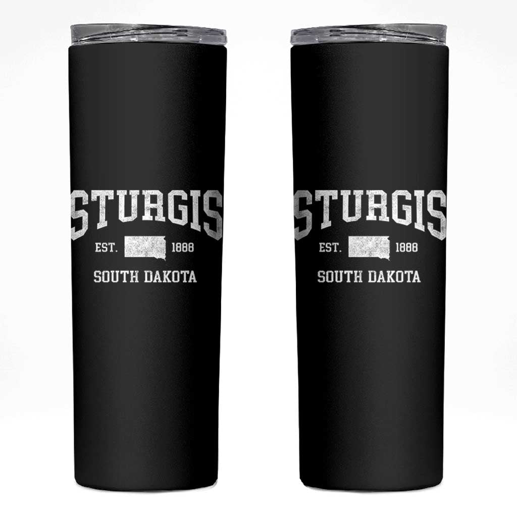 Sturgis South Dakota Est 1888 Skinny Tumbler Vintage SD State Map Pride