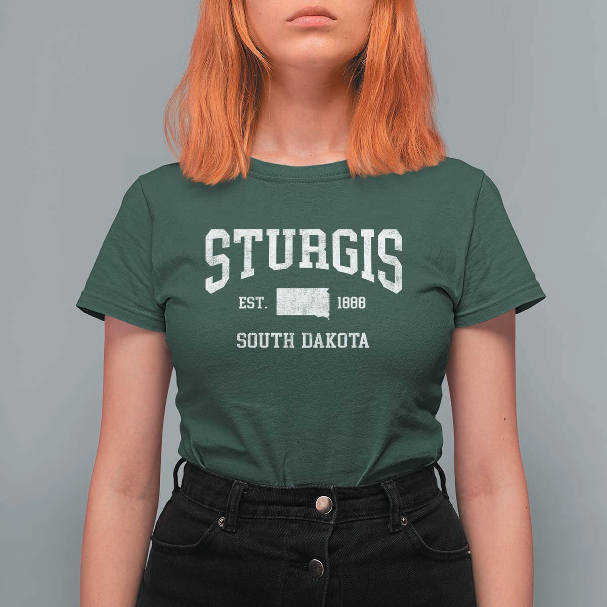 Sturgis South Dakota Est 1888 T Shirt For Women Vintage SD State Map Pride