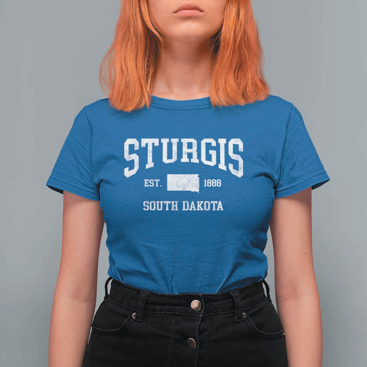 Sturgis South Dakota Est 1888 T Shirt For Women Vintage SD State Map Pride