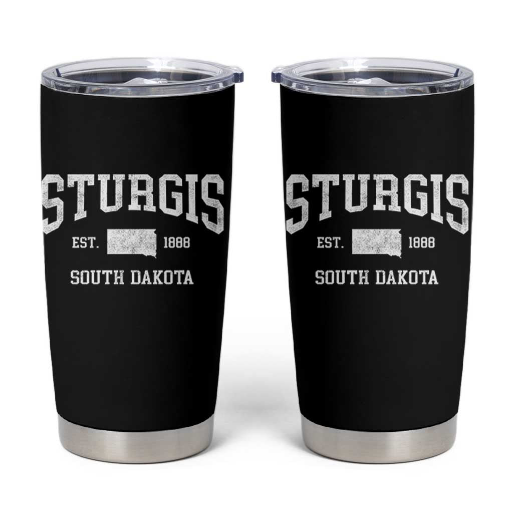 Sturgis South Dakota Est 1888 Tumbler Cup Vintage SD State Map Pride