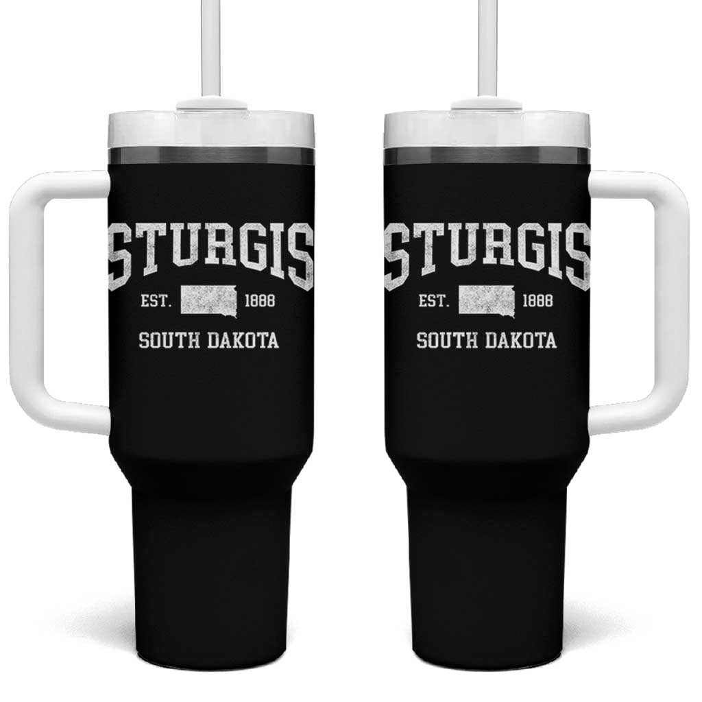 Sturgis South Dakota Est 1888 Tumbler With Handle Vintage SD State Map Pride