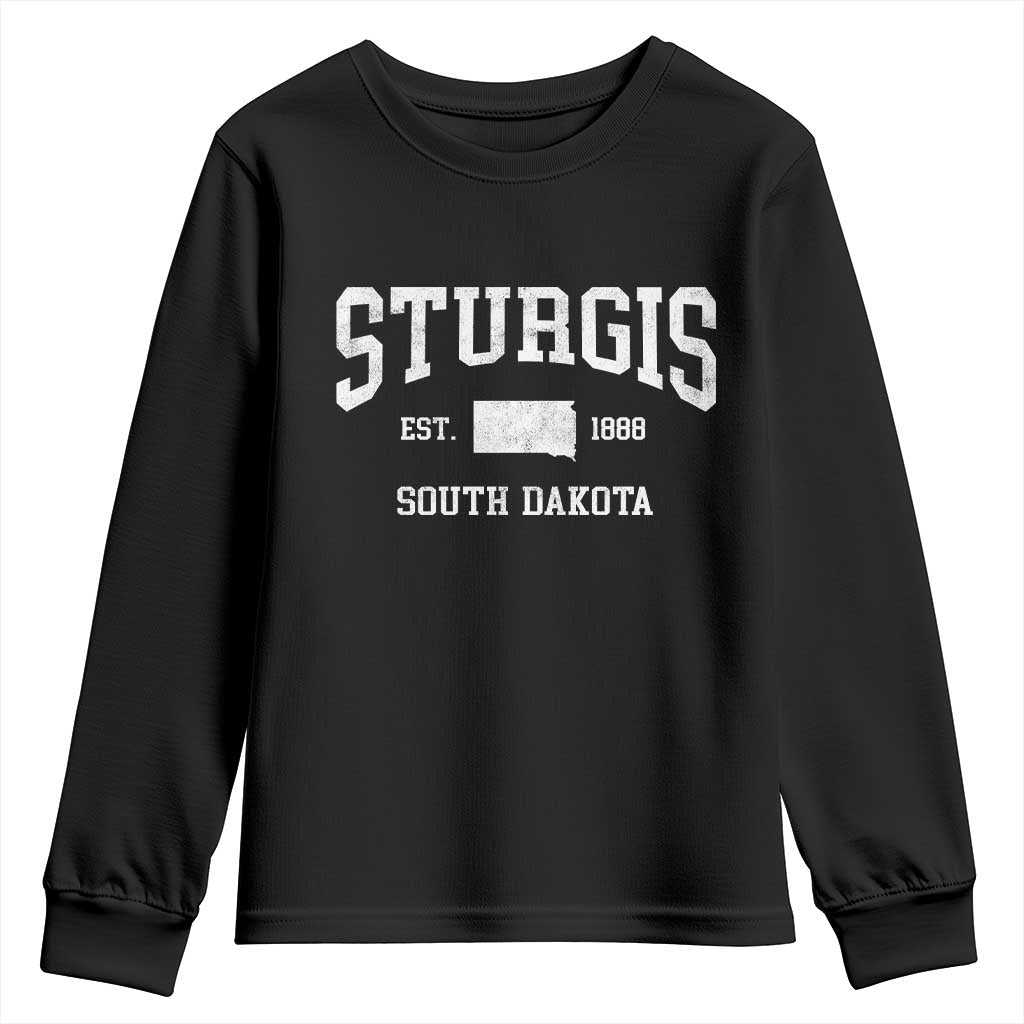 Sturgis South Dakota Est 1888 Youth Sweatshirt Vintage SD State Map Pride