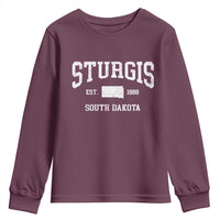 Sturgis South Dakota Est 1888 Youth Sweatshirt Vintage SD State Map Pride