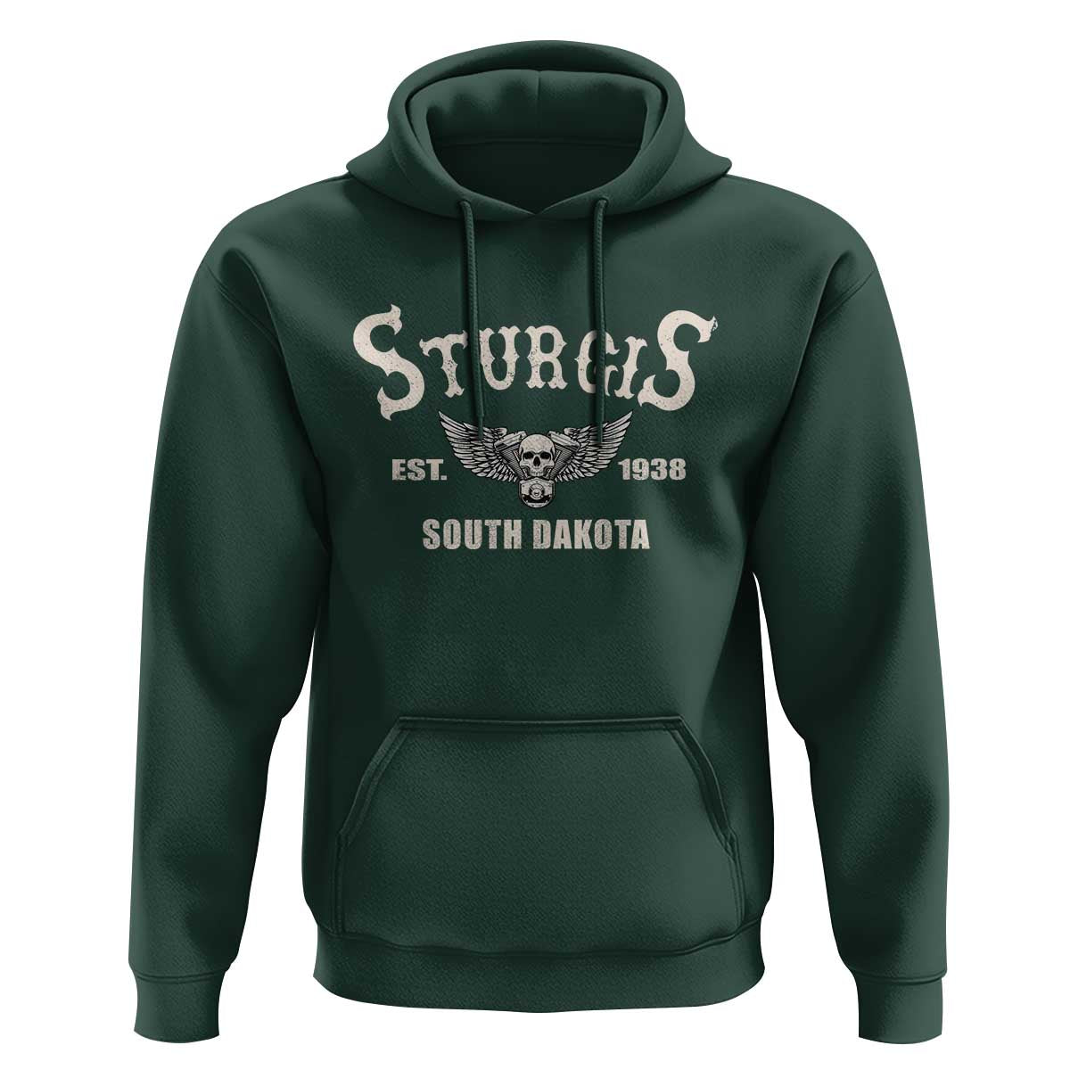 Sturgis South Dakota Est 1938 Motorcycle Biker Skull Hoodie