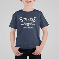 Sturgis South Dakota Est 1938 Motorcycle Biker Skull T Shirt For Kid