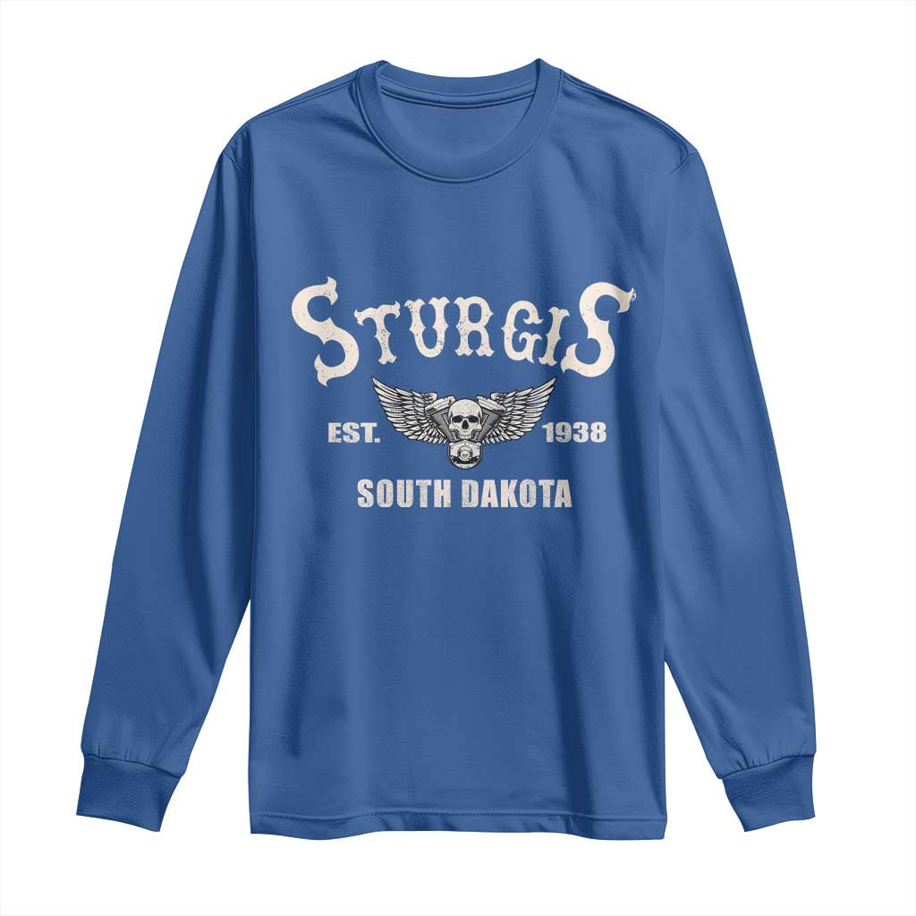 Sturgis South Dakota Est 1938 Motorcycle Biker Skull Long Sleeve Shirt