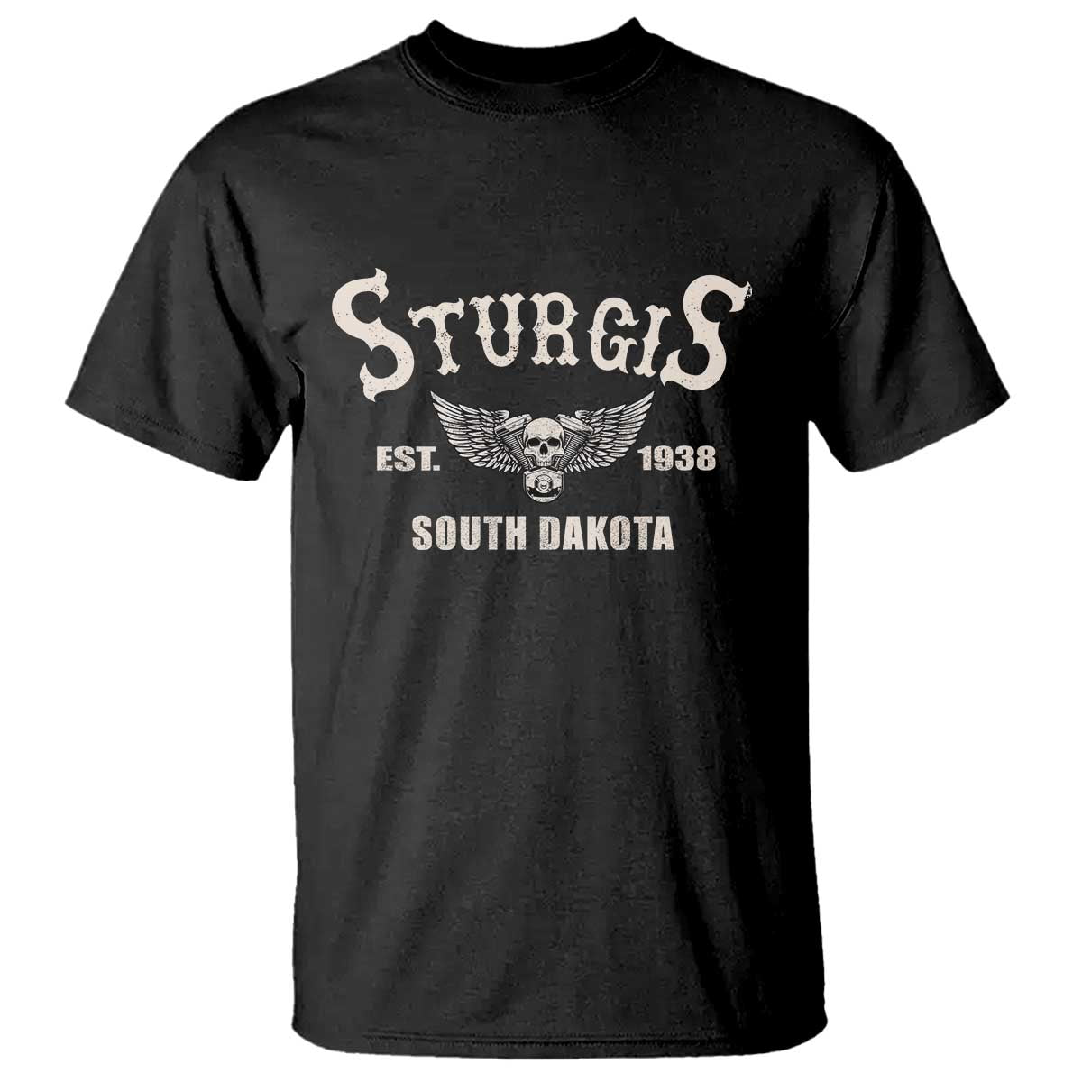 Sturgis South Dakota Est 1938 Motorcycle Biker Skull T Shirt