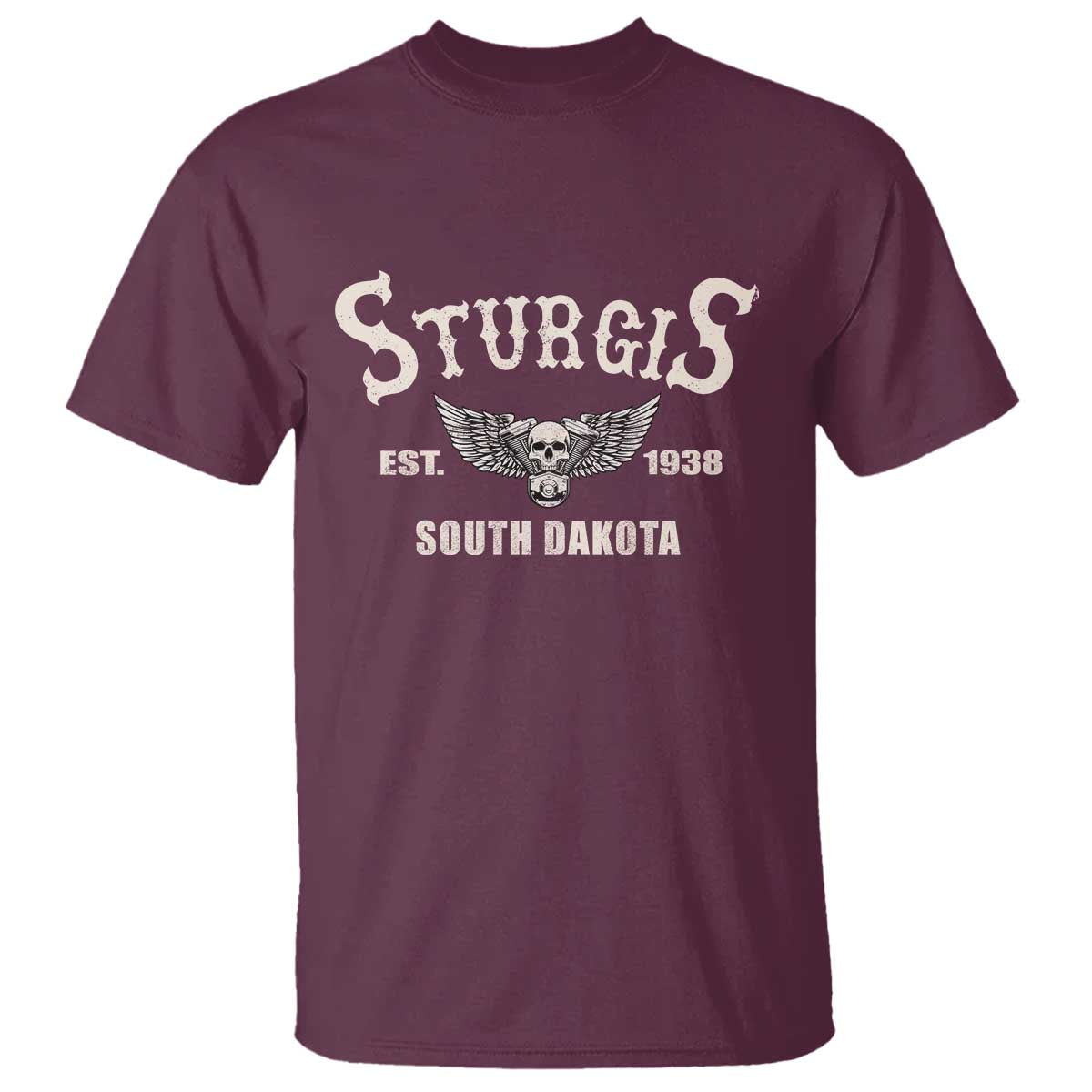 Sturgis South Dakota Est 1938 Motorcycle Biker Skull T Shirt