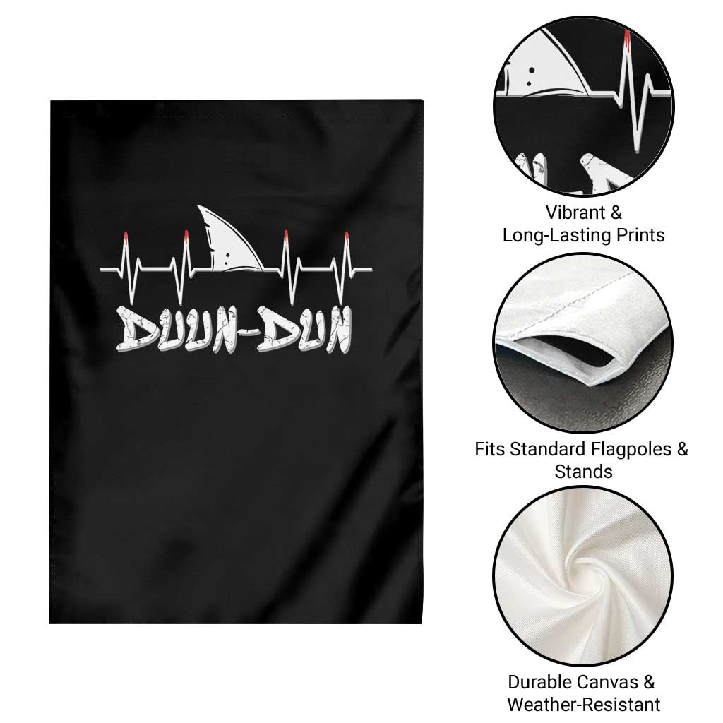 Funny Shark Heartbeat EKG Dunn Ocean Wildlife Garden Flag