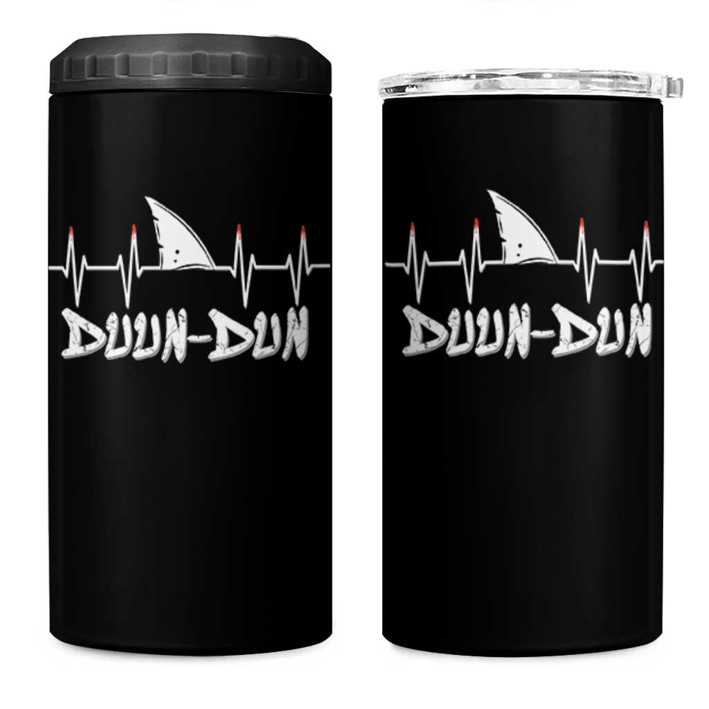 Funny Shark Heartbeat EKG Dunn Ocean Wildlife 4 in 1 Can Cooler Tumbler