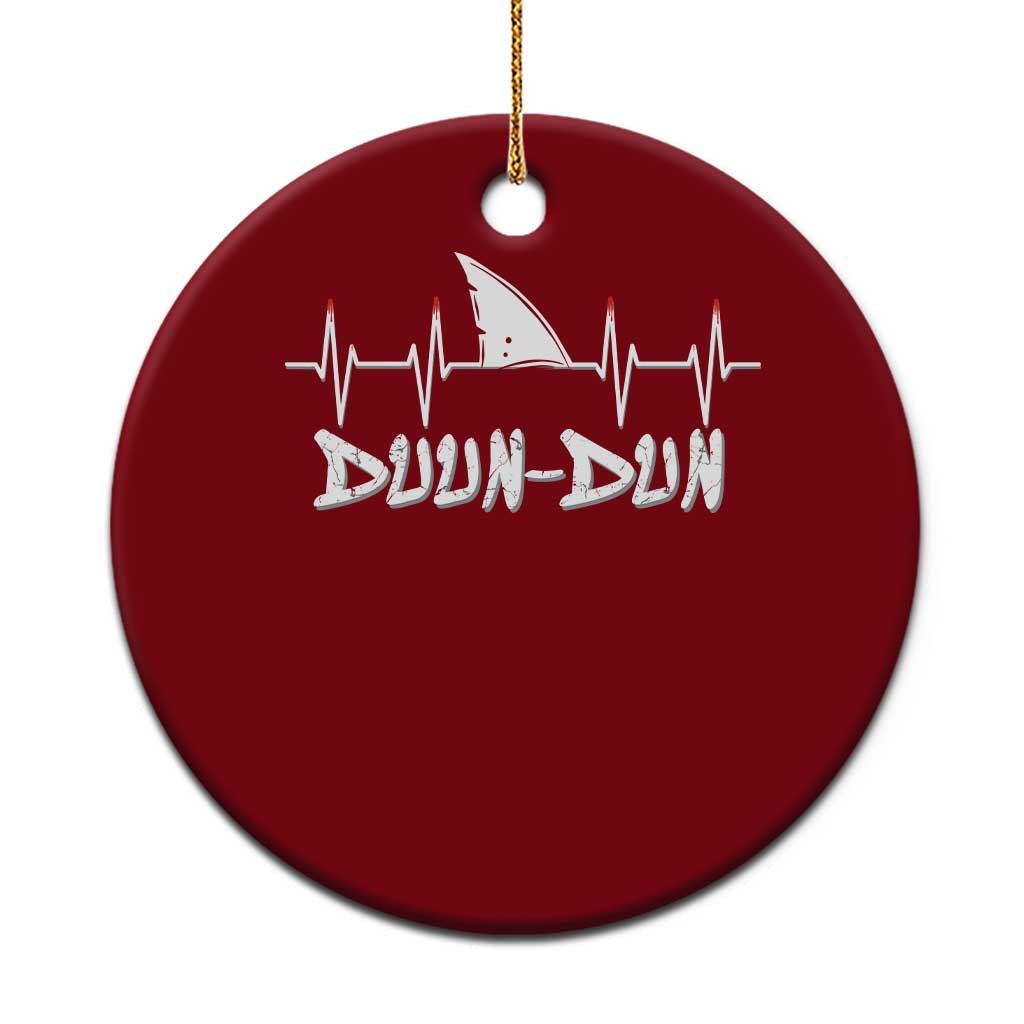 Funny Shark Heartbeat EKG Dunn Ocean Wildlife Ceramic Ornament