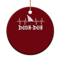 Funny Shark Heartbeat EKG Dunn Ocean Wildlife Ceramic Ornament