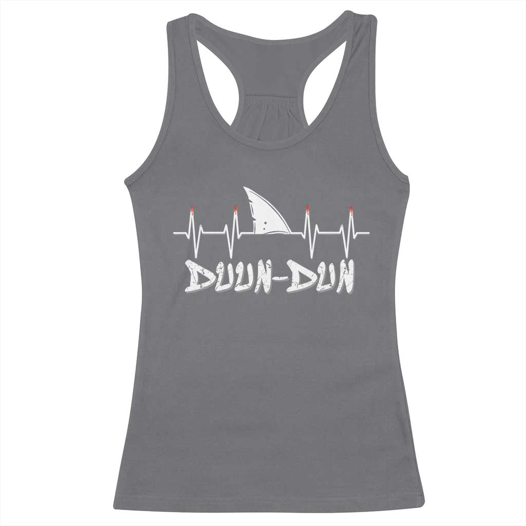 Funny Shark Heartbeat EKG Dunn Ocean Wildlife Racerback Tank Top