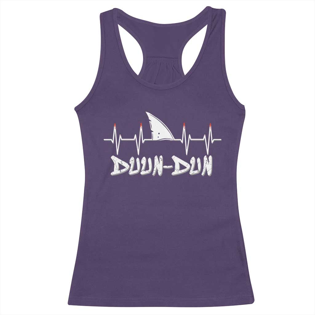 Funny Shark Heartbeat EKG Dunn Ocean Wildlife Racerback Tank Top