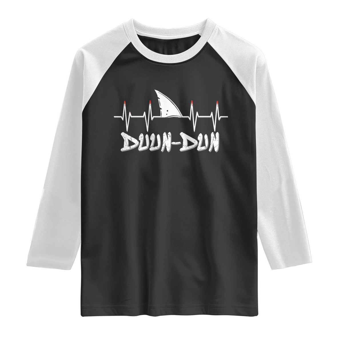 Funny Shark Heartbeat EKG Dunn Ocean Wildlife Raglan Shirt