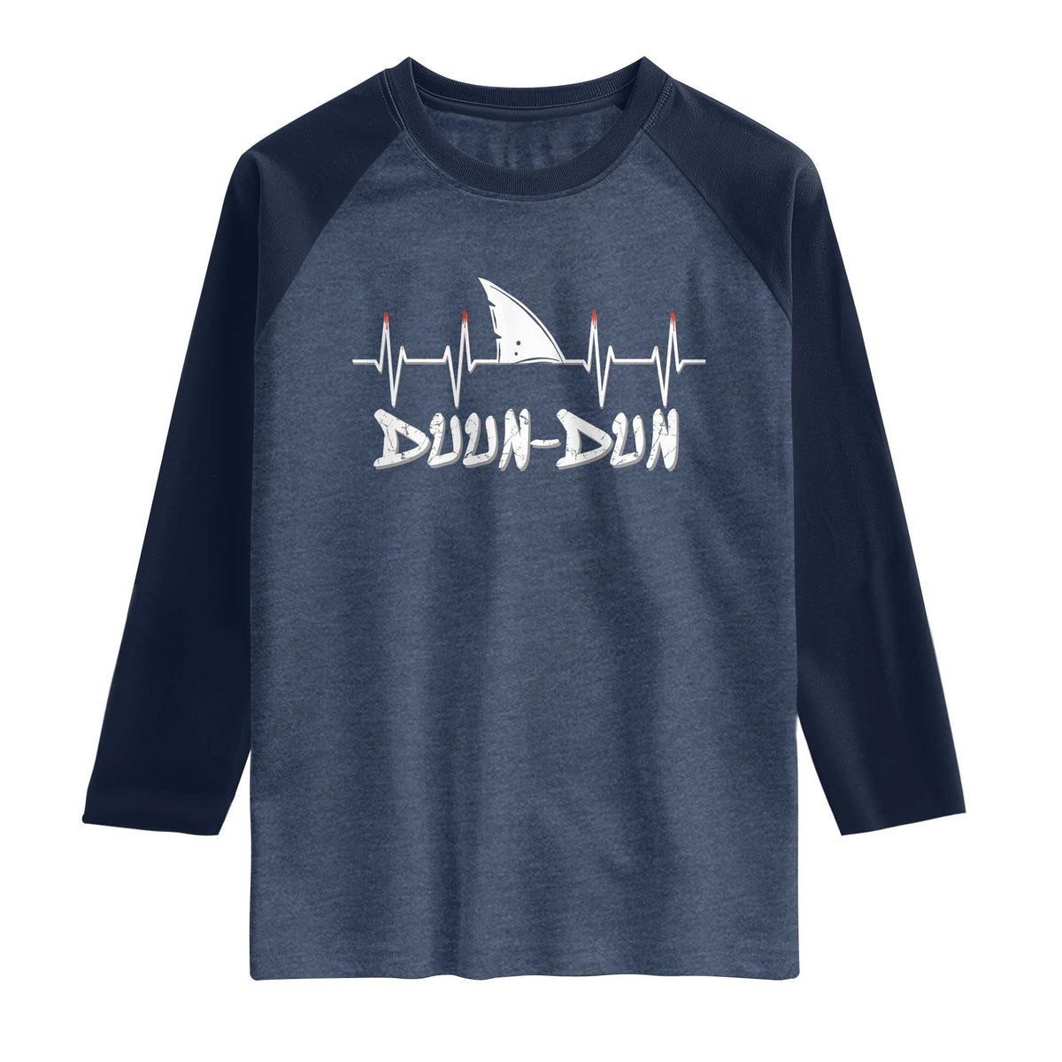 Funny Shark Heartbeat EKG Dunn Ocean Wildlife Raglan Shirt
