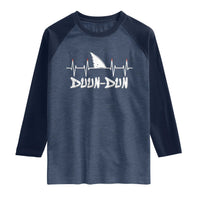 Funny Shark Heartbeat EKG Dunn Ocean Wildlife Raglan Shirt