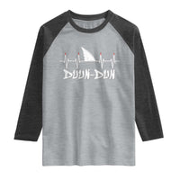 Funny Shark Heartbeat EKG Dunn Ocean Wildlife Raglan Shirt