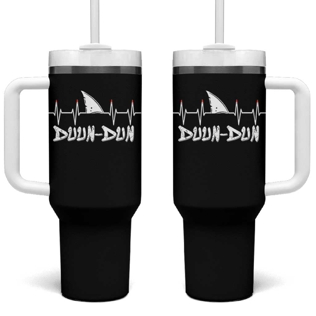 Funny Shark Heartbeat EKG Dunn Ocean Wildlife Tumbler With Handle