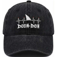 Funny Shark Heartbeat EKG Dunn Ocean Wildlife Washed Cotton Baseball Cap
