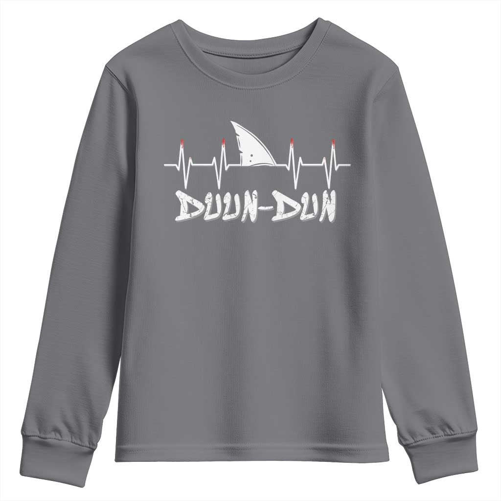Funny Shark Heartbeat EKG Dunn Ocean Wildlife Youth Sweatshirt