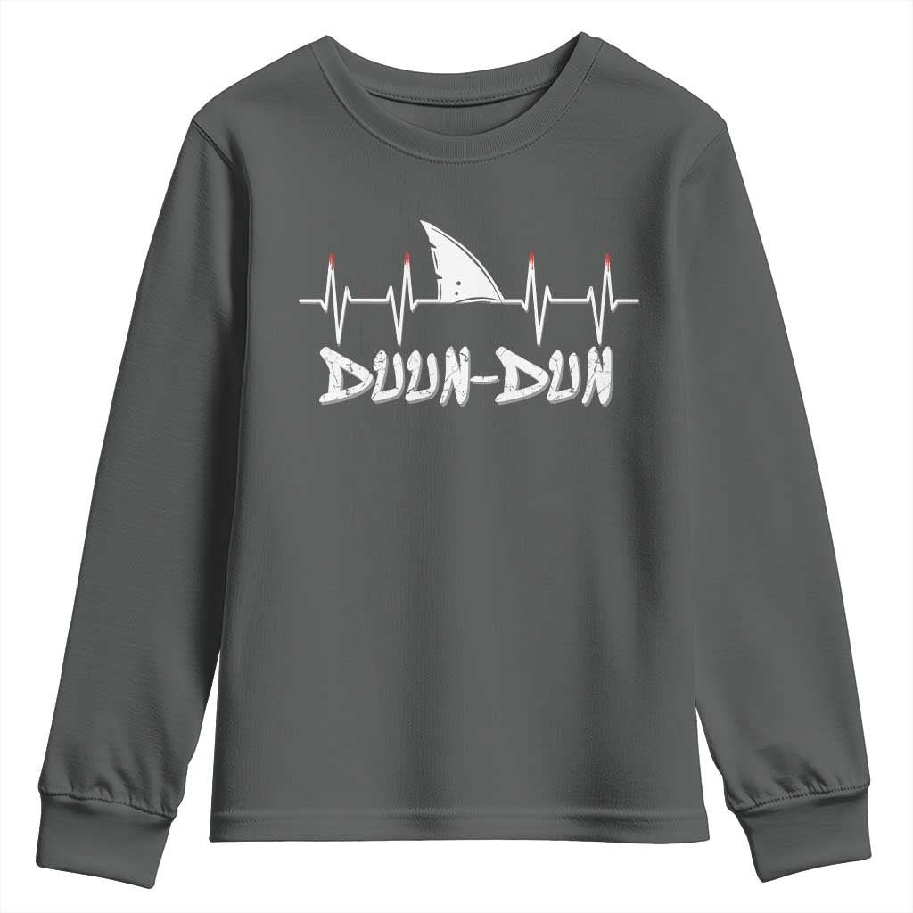 Funny Shark Heartbeat EKG Dunn Ocean Wildlife Youth Sweatshirt