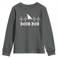 Funny Shark Heartbeat EKG Dunn Ocean Wildlife Youth Sweatshirt