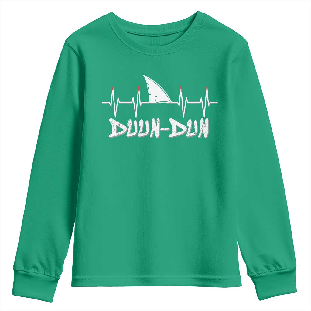 Funny Shark Heartbeat EKG Dunn Ocean Wildlife Youth Sweatshirt