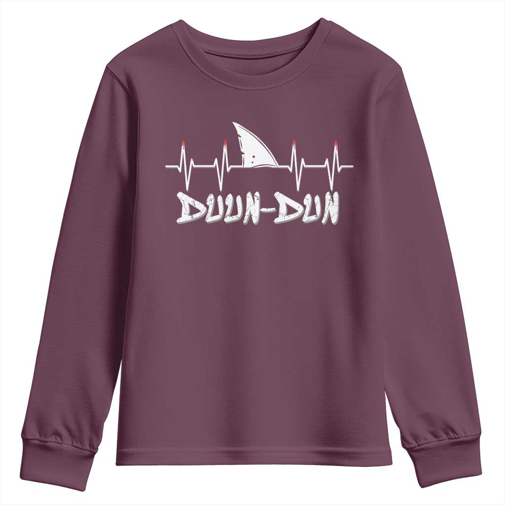 Funny Shark Heartbeat EKG Dunn Ocean Wildlife Youth Sweatshirt