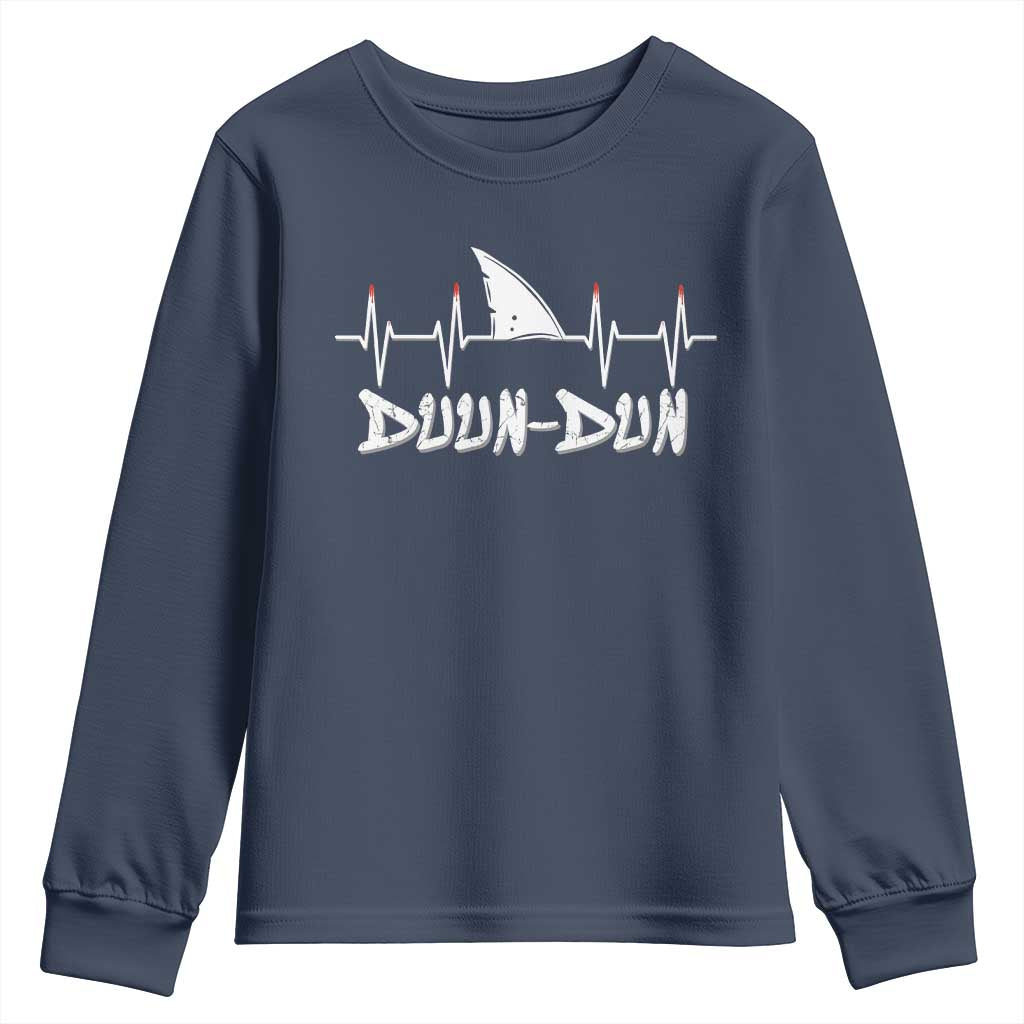 Funny Shark Heartbeat EKG Dunn Ocean Wildlife Youth Sweatshirt