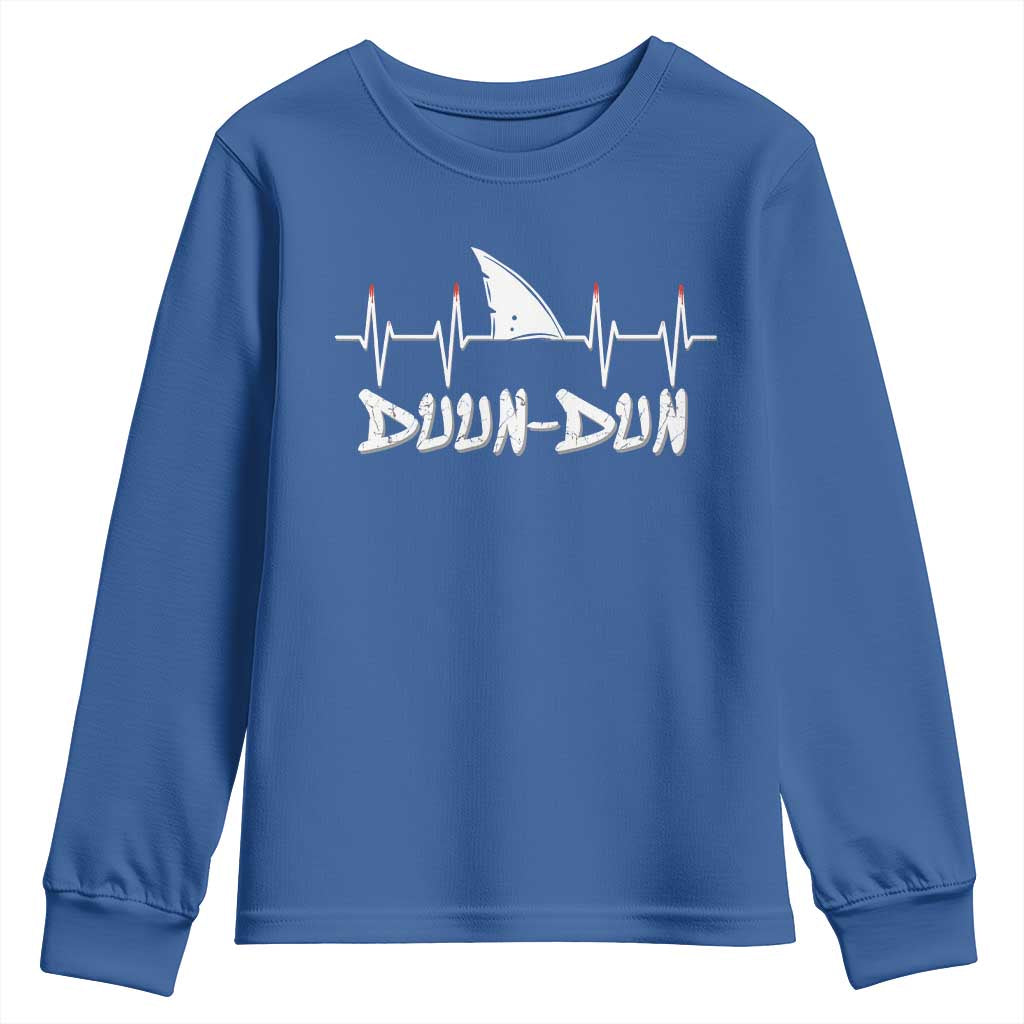 Funny Shark Heartbeat EKG Dunn Ocean Wildlife Youth Sweatshirt
