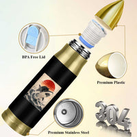 Black Cat Hunting Shark Ukiyo e Ocean Art Bullet Tumbler Funny Japanese Style Graphic