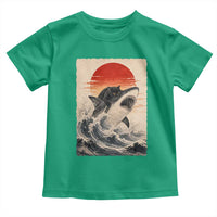 Black Cat Hunting Shark Ukiyo e Ocean Art Toddler T Shirt Funny Japanese Style Graphic