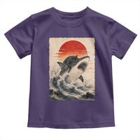 Black Cat Hunting Shark Ukiyo e Ocean Art Toddler T Shirt Funny Japanese Style Graphic