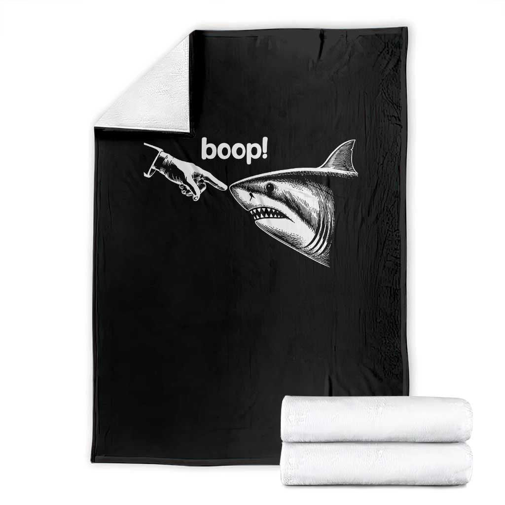 Boop Shark Meme Throw Blanket Funny Nose Touch Shark Lovers Ocean Life