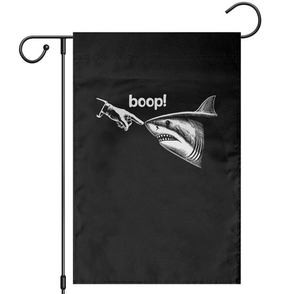Boop Shark Meme Garden Flag Funny Nose Touch Shark Lovers Ocean Life