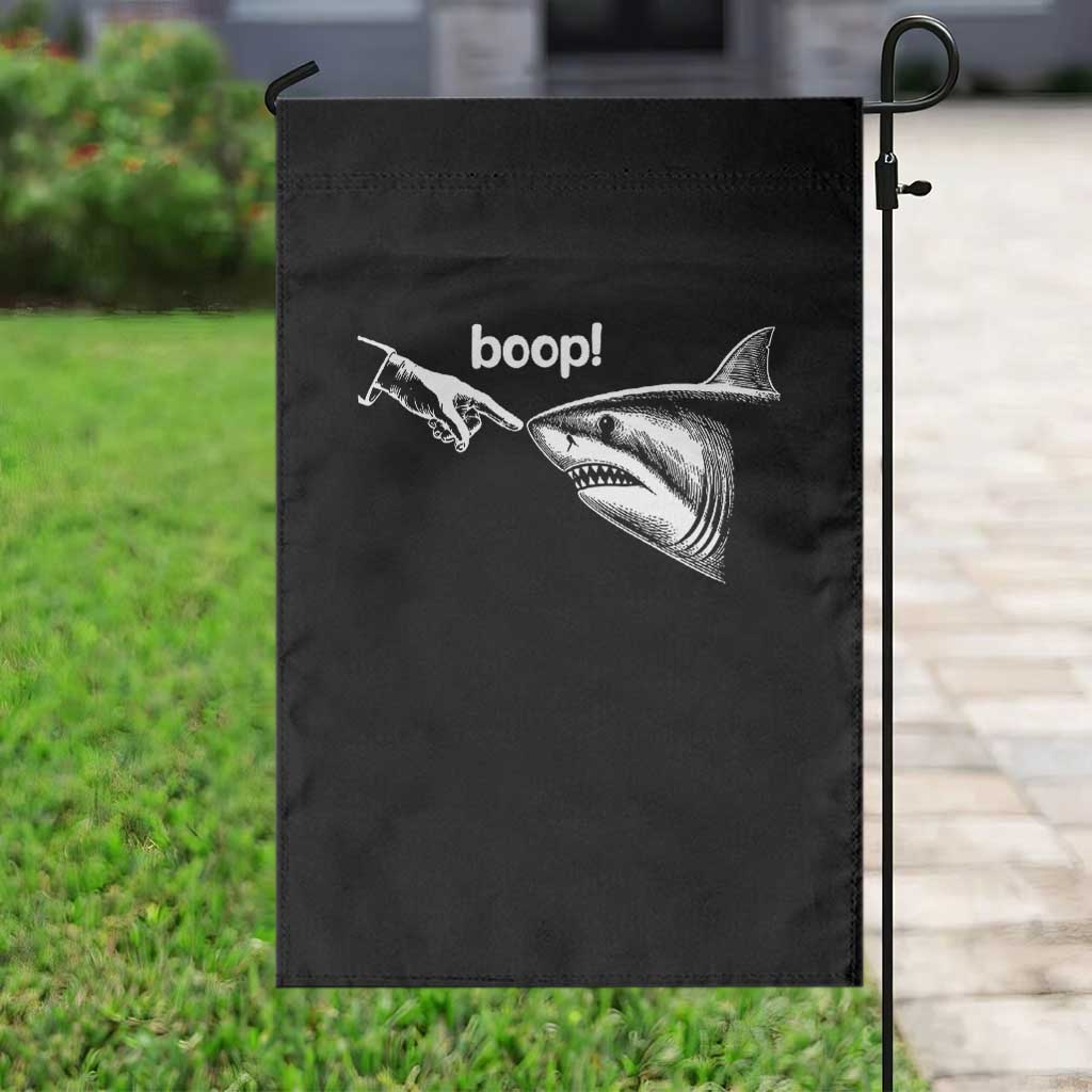 Boop Shark Meme Garden Flag Funny Nose Touch Shark Lovers Ocean Life