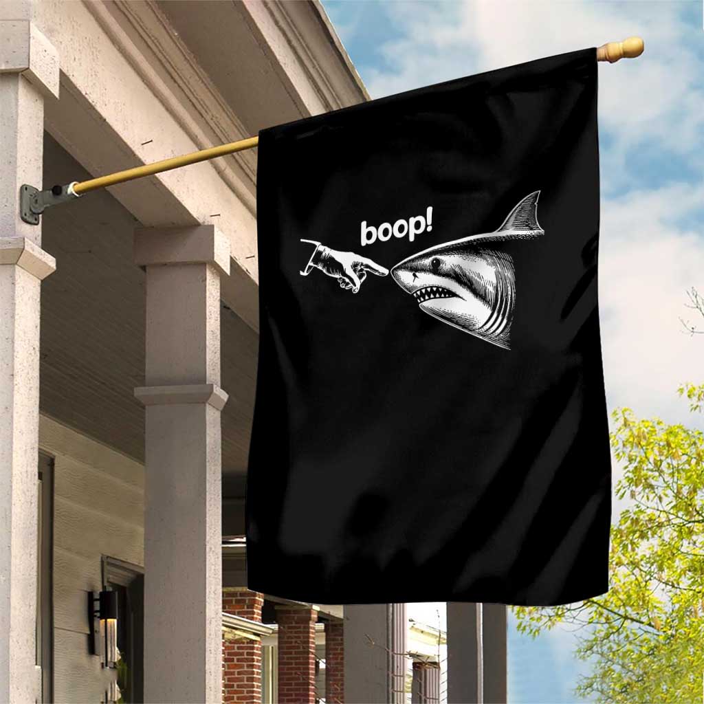 Boop Shark Meme Garden Flag Funny Nose Touch Shark Lovers Ocean Life