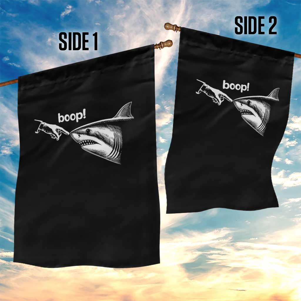 Boop Shark Meme Garden Flag Funny Nose Touch Shark Lovers Ocean Life