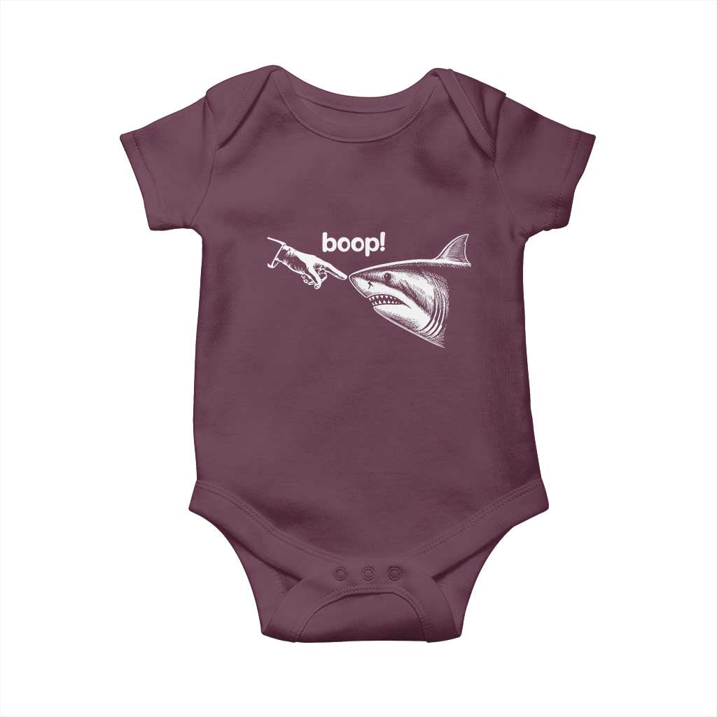 Boop Shark Meme Baby Onesie Funny Nose Touch Shark Lovers Ocean Life