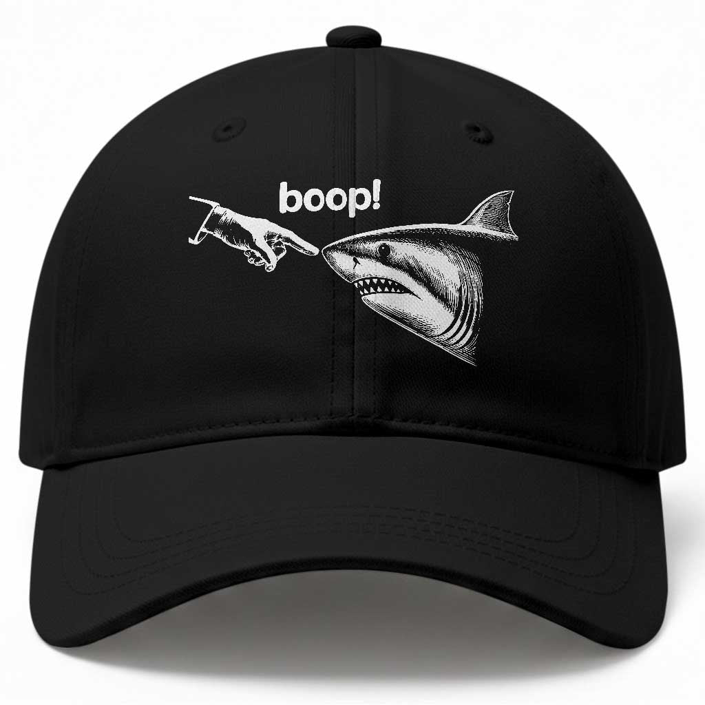 Boop Shark Meme Baseball Cap Funny Nose Touch Shark Lovers Ocean Life