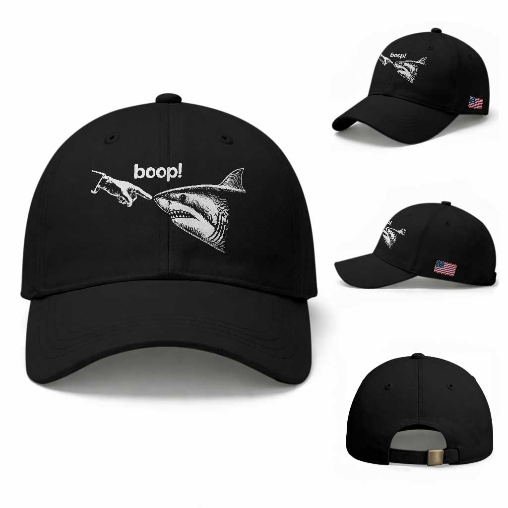 Boop Shark Meme Baseball Cap Funny Nose Touch Shark Lovers Ocean Life