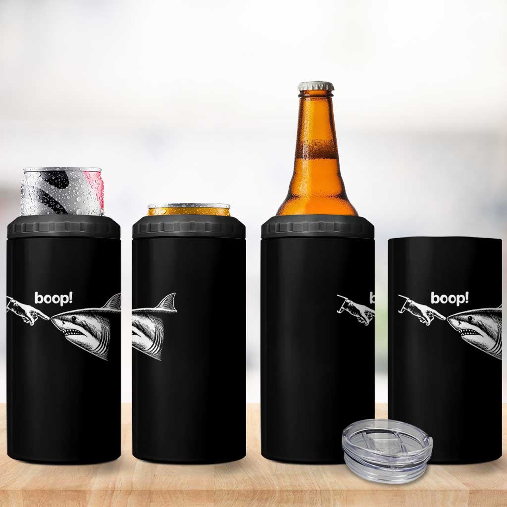 Boop Shark Meme 4 in 1 Can Cooler Tumbler Funny Nose Touch Shark Lovers Ocean Life