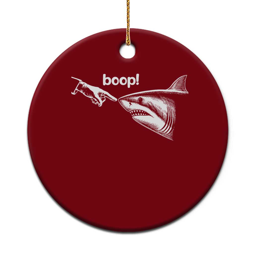 Boop Shark Meme Ceramic Ornament Funny Nose Touch Shark Lovers Ocean Life